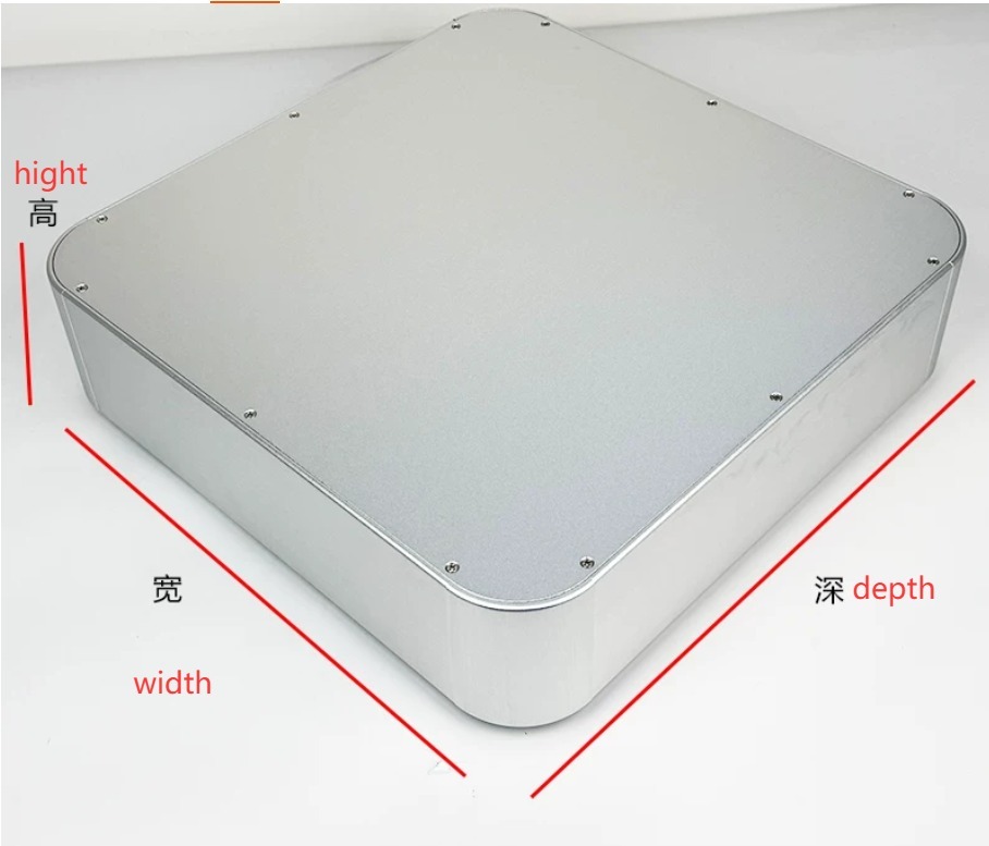 Rounded corner silver 380 full aluminum power supply power Amplifier Player Case ComputerDIY shell
