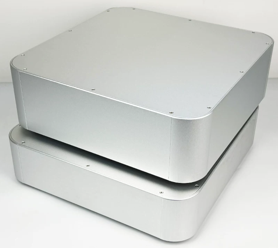 Rounded corner silver 380 full aluminum power supply power Amplifier Player Case ComputerDIY shell