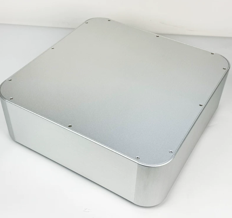 Rounded corner silver 380 full aluminum power supply power Amplifier Player Case ComputerDIY shell