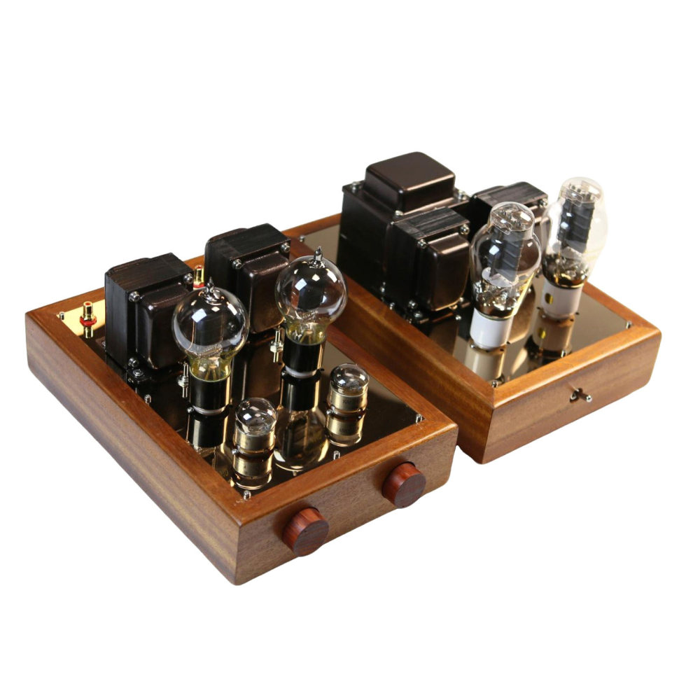 717A push 101D Split type electronic tube preamp Handmade shed construction Solid wood chassis