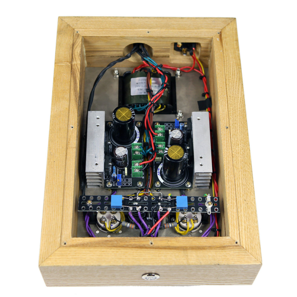 717A push 101D Split type electronic tube preamp Handmade shed construction Solid wood chassis