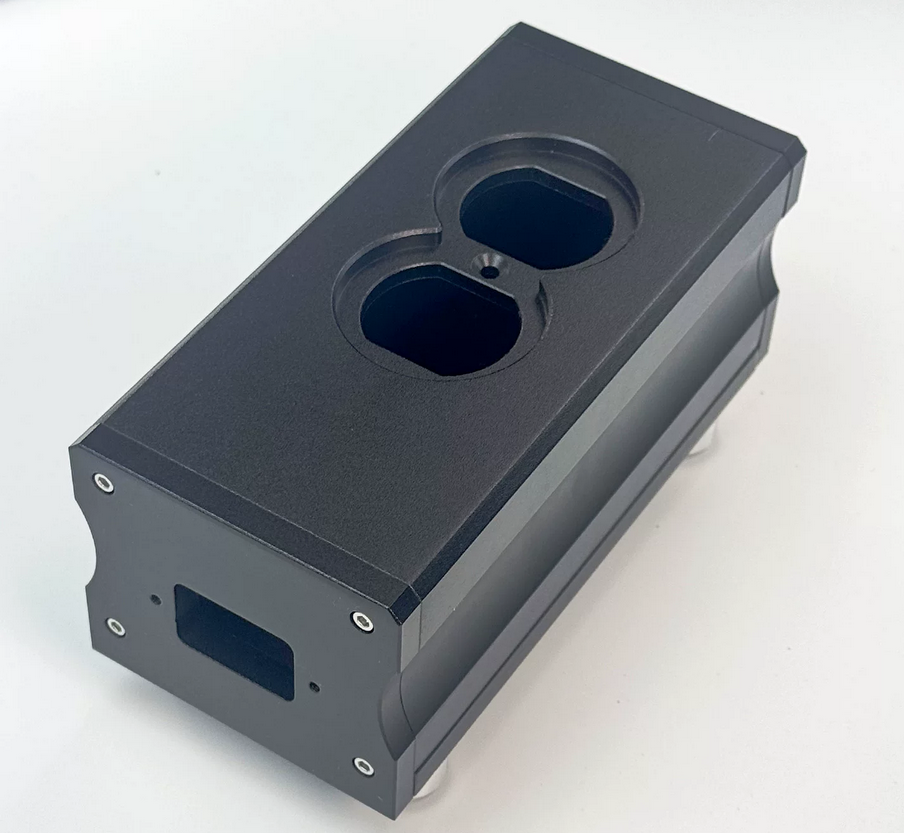 silver black aluminum American standard socket housing audio amplifier  power supply power filter DIY chassis 2-8 bits US sockets for choose