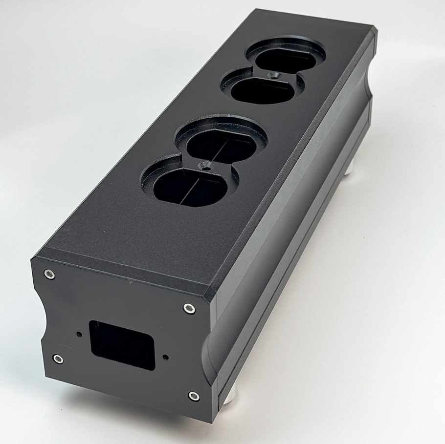 silver black aluminum American standard socket housing audio amplifier  power supply power filter DIY chassis 2-8 bits US sockets for choose