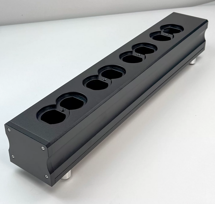 silver black aluminum American standard socket housing audio amplifier  power supply power filter DIY chassis 2-8 bits US sockets for choose
