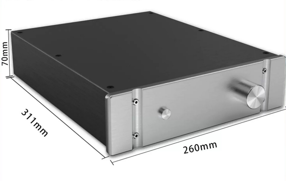 2607 full Aluminum Preamplifier enclosure HIFI DIY amplifier chassis AMP BOX power supply case