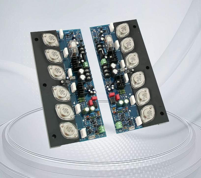 E405 MJ15024G/MJ15025G 200W+200W 4ohm 2SA1930/2SC5171 Completed Amplifier board  high power finished amplifier board