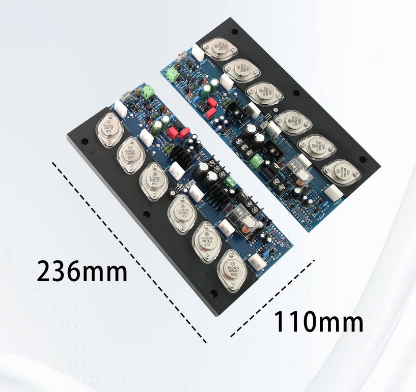 E405 MJ15024G/MJ15025G 200W+200W 4ohm 2SA1930/2SC5171 Completed Amplifier board  high power finished amplifier board