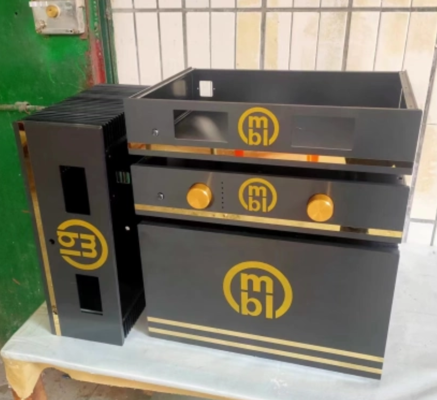 Black MBL all aluminum audio amplifier chassis class A  rear stage amplifier DIY housing 430*250*413mm