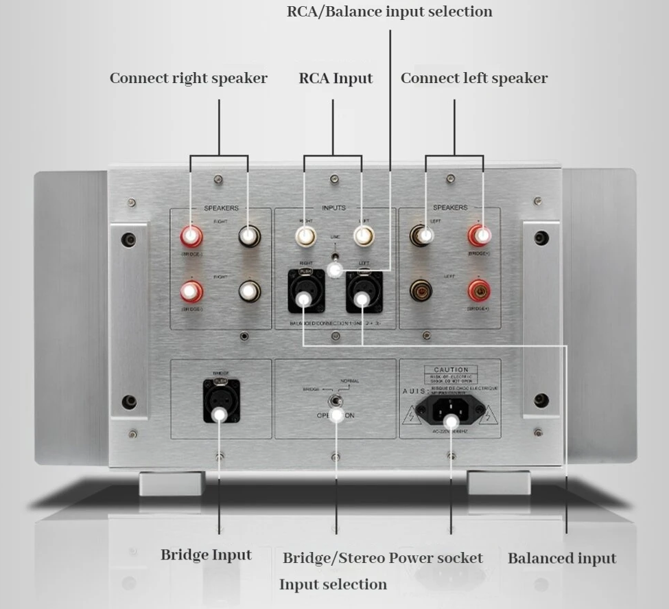 Meig Gravity PA-101 Field Effect Tube Class A High-power Single and Dual-channel HiFi  mono Power Amplifier Speaker Protection