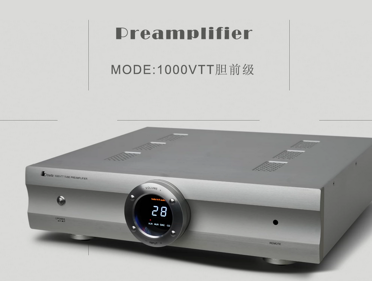 With Remote control Bada 1000VTT HIFI tube preamplifier home theater CD DAC AUX Balanced input preamp