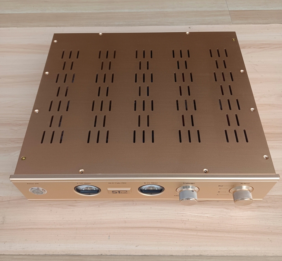 full aluminum Preamp chassis HIFI DIY amplifier case With VU meter Can install JP 200 circuit