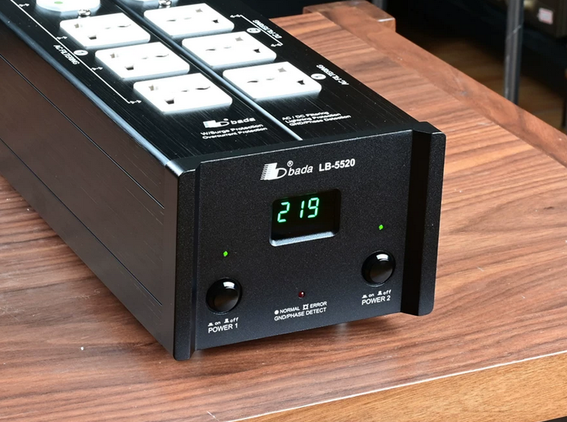 Bada 5520 hifi audio dual road sockets power filter DC isolation anti-interference elimination lightning protection multifunctional power filter