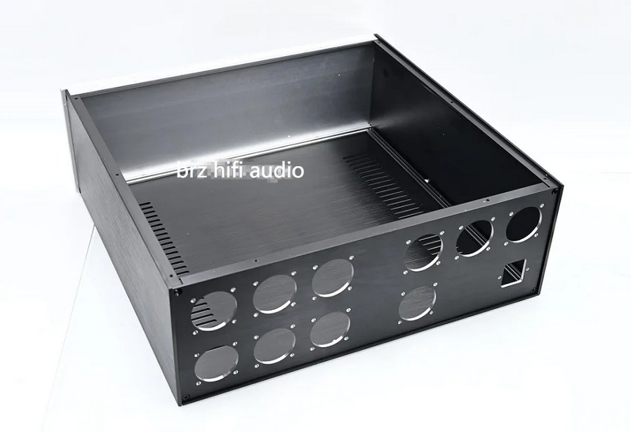 430X150X408mm DIY Holes Aluminum  large space Power Amplifier Supply Chassis Custom Drill 10 bit EU Plug Case
