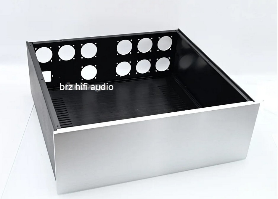 430X150X408mm DIY Holes Aluminum  large space Power Amplifier Supply Chassis Custom Drill 10 bit EU Plug Case