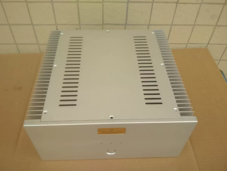 320*150*308mm Goldmund Silver All aluminum amplifier chassis AMP Enclosure DIY box with heatsink