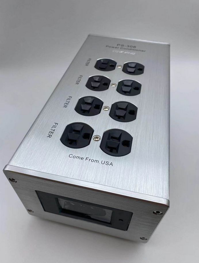 8-bits aluminum American standard audio power filter socket US socket audio power strip