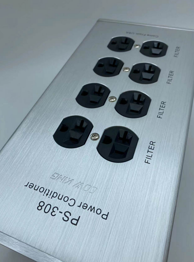 8-bits aluminum American standard audio power filter socket US socket audio power strip