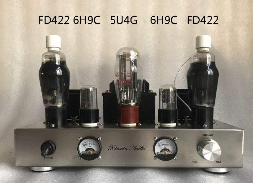 Hand-built Shed Class-A Single-ended Direct Heating Tube FD422 Tube Amplifier Finished