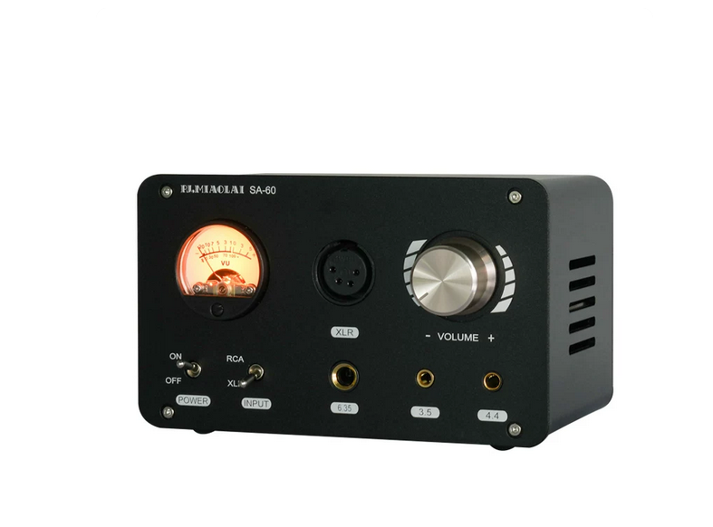 SA-60 Fully Balanced HIFI Headphone Amplifier 600Ω Driver Balanced Output TPA6120A Professional Grade Headphone Amplifier VU meter