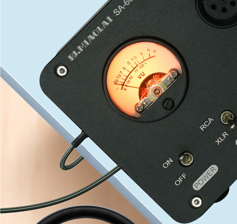 SA-60 Fully Balanced HIFI Headphone Amplifier 600Ω Driver Balanced Output TPA6120A Professional Grade Headphone Amplifier VU meter