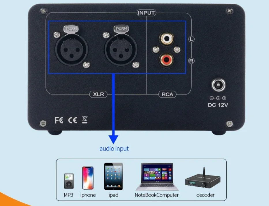 SA-60 Fully Balanced HIFI Headphone Amplifier 600Ω Driver Balanced Output TPA6120A Professional Grade Headphone Amplifier VU meter