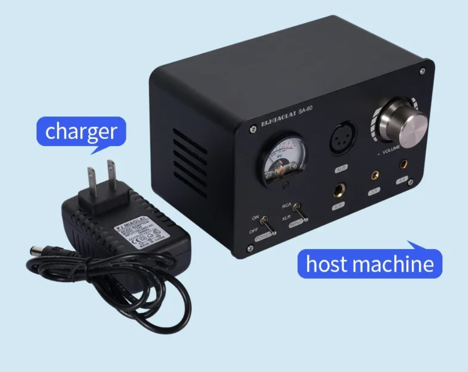 SA-60 Fully Balanced HIFI Headphone Amplifier 600Ω Driver Balanced Output TPA6120A Professional Grade Headphone Amplifier VU meter