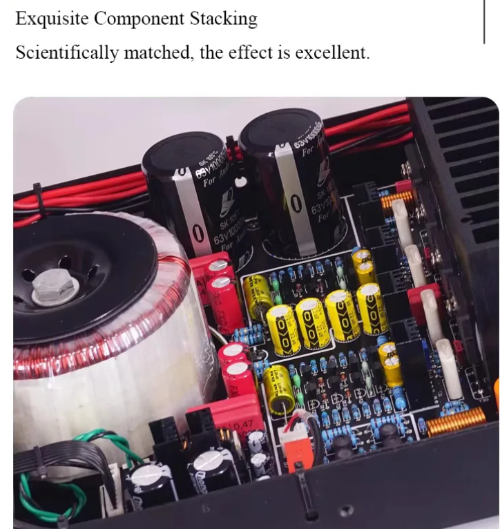 High power HIFI Fully Balanced Audio  Power Amplifier Bluetooth 5.2Power Home Amplifier Digital Optical Coaxial Input  220W*2 Output