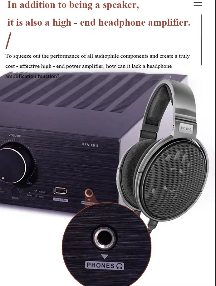 High power HIFI Fully Balanced Audio  Power Amplifier Bluetooth 5.2Power Home Amplifier Digital Optical Coaxial Input  220W*2 Output