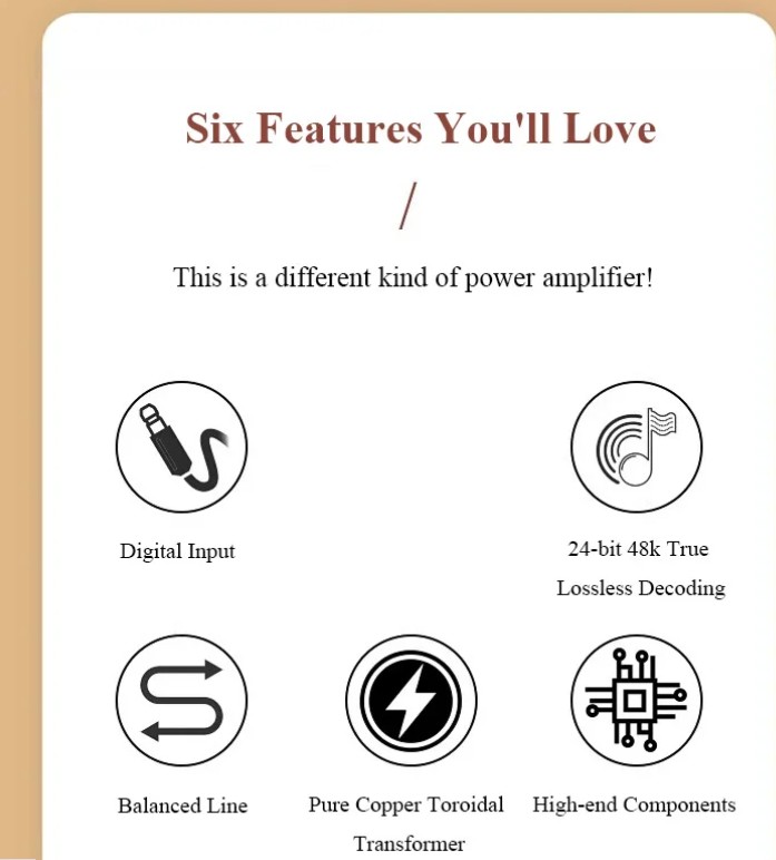 High power HIFI Fully Balanced Audio  Power Amplifier Bluetooth 5.2Power Home Amplifier Digital Optical Coaxial Input  220W*2 Output