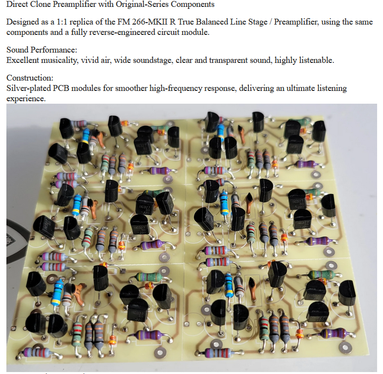New 1：1 FM266 fully balanced remote control preamplifier can choose single ended input/output version