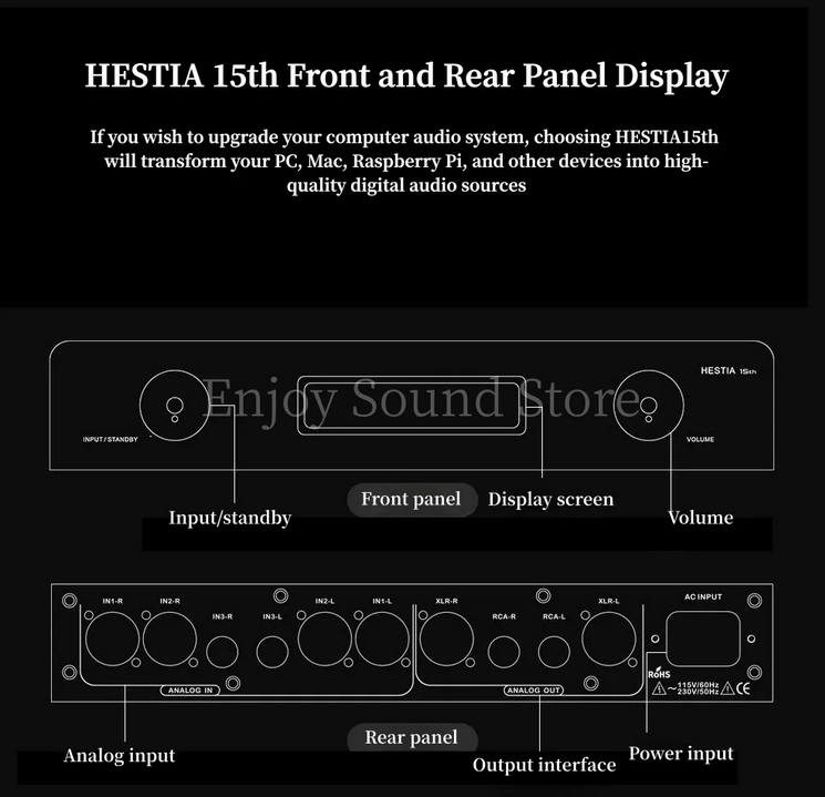 Denafrips HESTIA 15TH Balance Preamplifier Preamp RCA XLR Output SNR120dB Dynamic Range 121dB Top HiFi Power Transformer