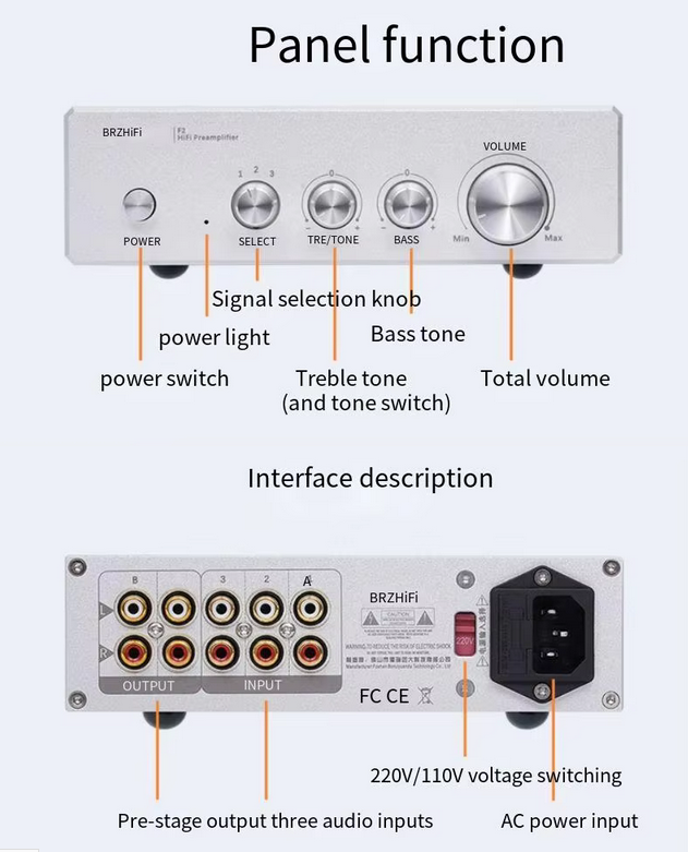 Weiliang Audio F2 Tone Preamplifier gold-sealed OPA 3 input 2 output preamplifier good sound