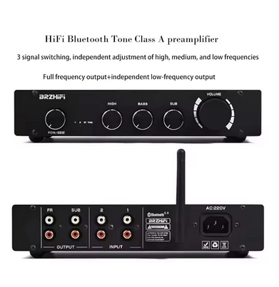 Pure Class A 2.0/2.1 Channel High Bass Adjustable HiFi Preamplifier With Bluetooth 5.0 Available