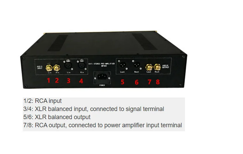 MP400 Tube Preamplifier Transistor Preamplifier RCA Balanced XLR Input Output HIFI Amplifier Audio warm sound preamp