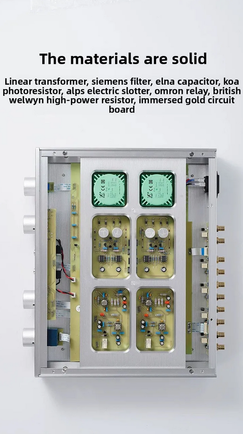 New list BRZHIFI T40 preamplifier uA709 Gold Seal OPA preamplifier 4 in 1 out High and Bass Adjustable Straight Throug