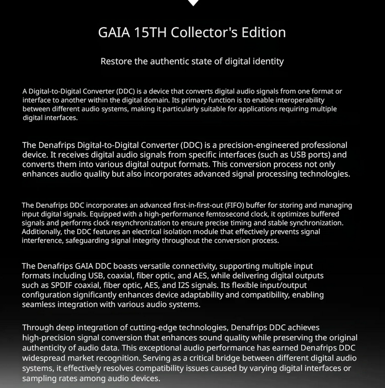 High end DENAFRIPS GAIA15th digital player interface brand new original genuine product
