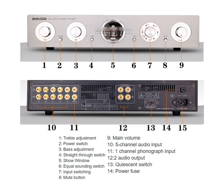 Sound Maker-SA-T1 Classic Line Tube Preamp HIFI Audio Preamplifier Audiophile Grade with Imported Parts