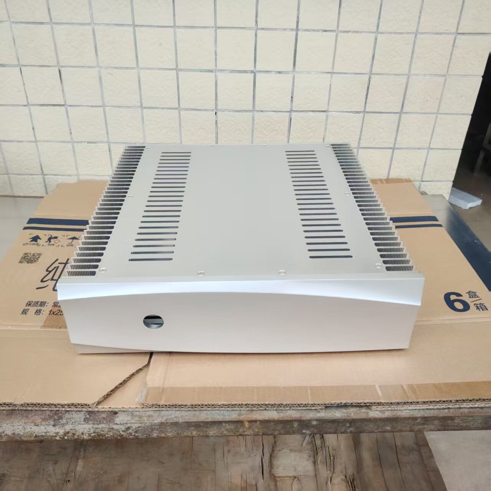 Silver class A HIFI DIY amplifier chassis 435*120*420mm amp case with heatsink