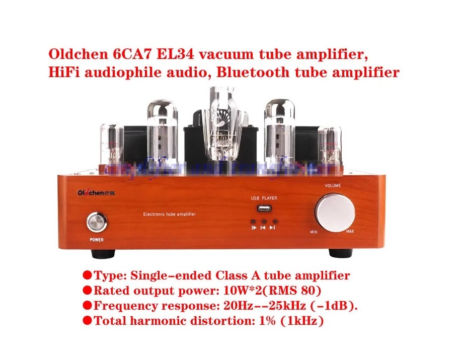 New finished Oldchen 6CA7 EL34 single-ended Class A vacuum tube amplifier HiFi audiophile audio, Bluetooth tube amplifier