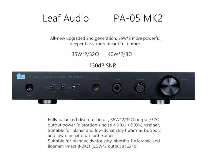 Leafaudio PA-05 MK2 Fully Balanced  Hifi Music Headphones Amplifier 35W * 2 AMP Pre-amp HD800, Arya, HE6SE nan7 Tablet Headphones