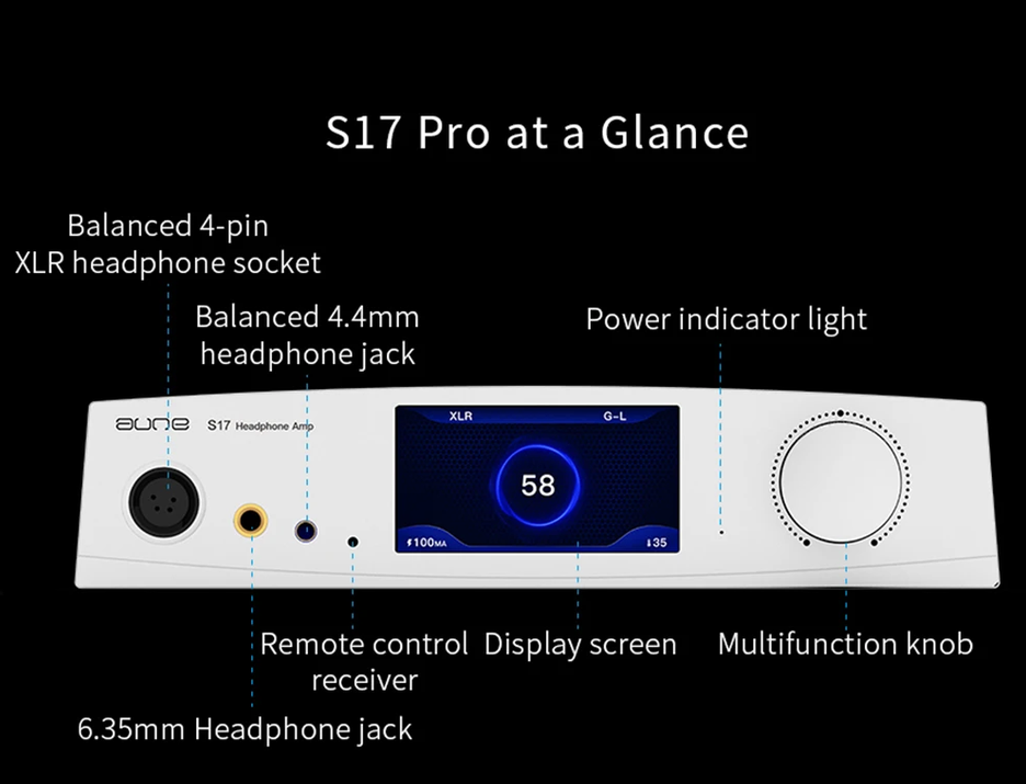 AUNE S17Pro R2R  High Power HiRes AUDIO Generation Fully discrete Class A preamplifier  headphone amplifier
