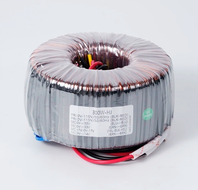 300W Pure Copper Toroidal Transformer Input: AC115V*2 Output: AC0-33V*2 17V- 0-17V  0-14V for SANSUI AU-D607F Amplifier