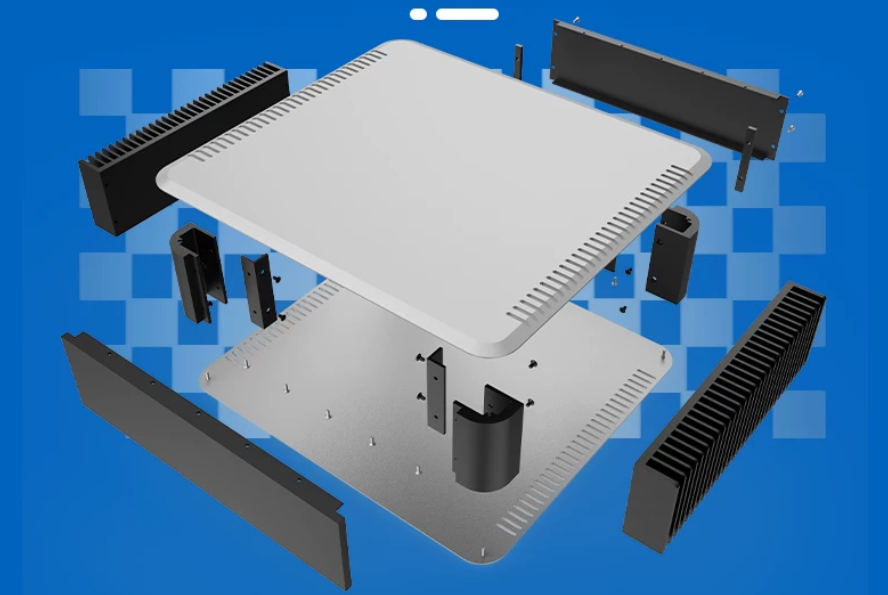 RD09 Full aluminum amplifier chassis/Preamp case/DAC box Enclosure with heatsink on both sides 430*102*390mm