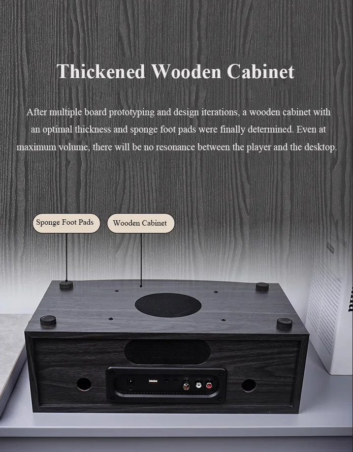 All-in-one HIFI Desktop CD Player with Built-in Speakers Bluetooth 5.1 FM Radio Multifunctional Home CD Player EQ Adjustment AC110V-AC240V