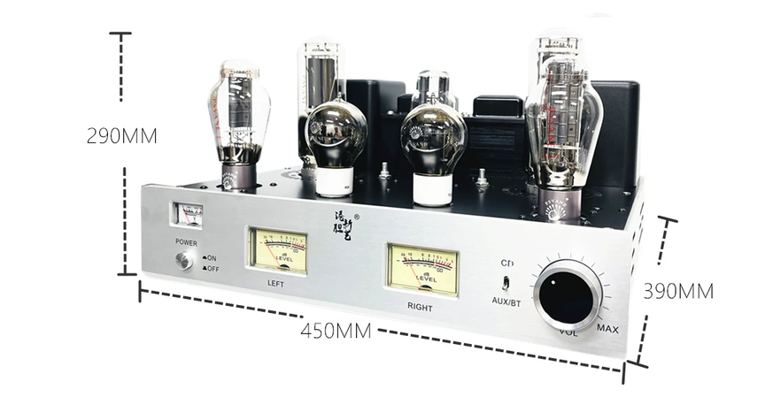 300B Push 845 Bluetooth high power class A HIFI  tube amplifier 6SN7 300B 845 5∪4G tube amp Built in decoding 28W*2