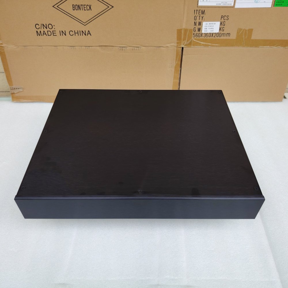 Black All Aluminum Preamplifier Enclosure HIFI DIY audio Amplifier chassis power supply case 450*70*350mm