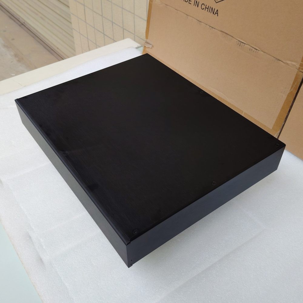 Black All Aluminum Preamplifier Enclosure HIFI DIY audio Amplifier chassis power supply case 450*70*350mm