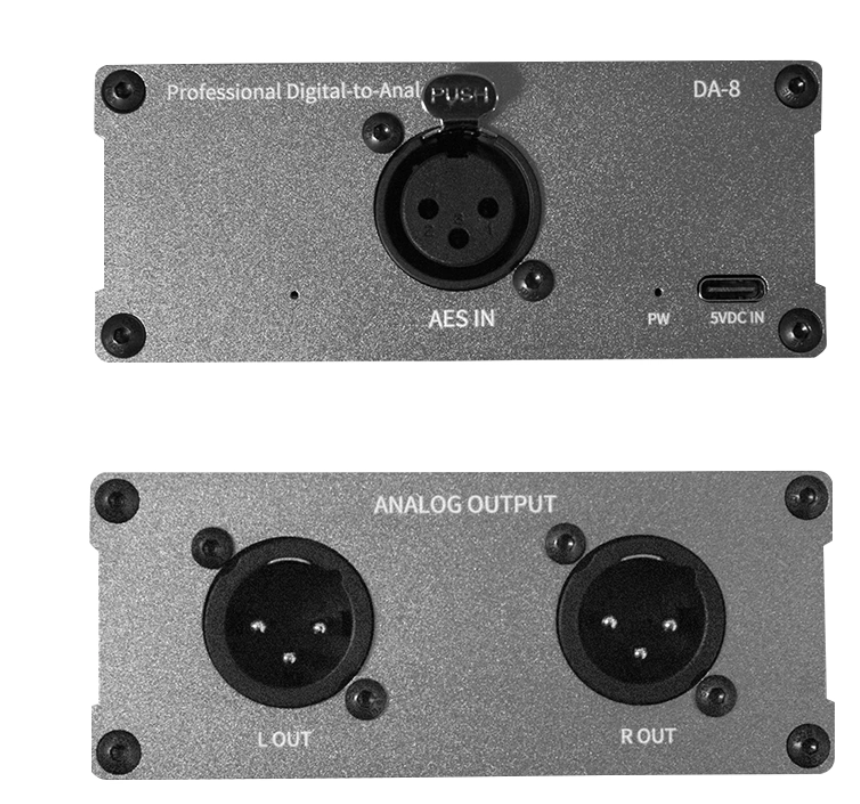 Professional AES Digital To Fully Balanced Analog Audio Converter For Automatic Recognition of Sampling Rate