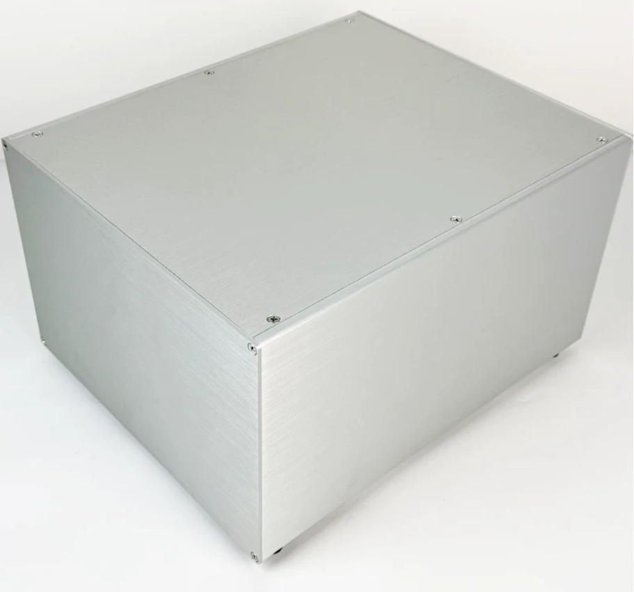 Silver full aluminum amplifier chassis Preamplifier case AMP Enclosure power supply DIY box 300*205*266mm