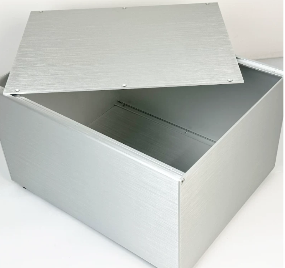 Silver full aluminum amplifier chassis Preamplifier case AMP Enclosure power supply DIY box 300*205*266mm